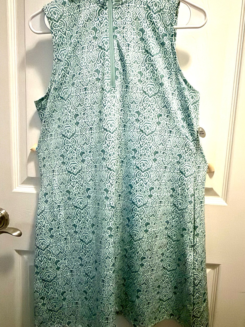Tommy Bahama Teal and White Sleeveless Shift Dress